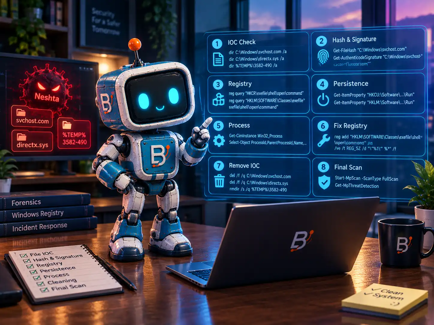 PlayBook تشخیص آلودگی Neshta و جلوگیری از آن